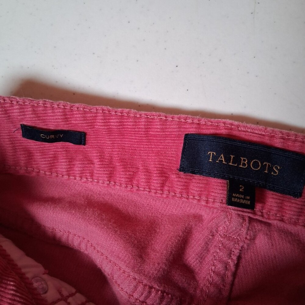 Talbots Corduroy Pants Women Size 2 Curvy Pink Rose Classic Corduroys BH684 - Picture 9 of 13